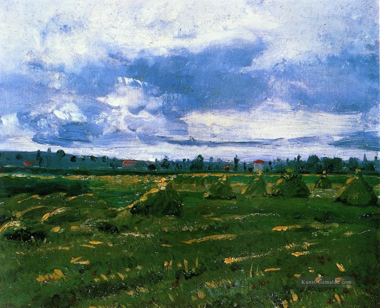 Weizen Felder mit Stapeln Vincent van Gogh Szenerie Ölgemälde